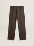 Men's soft pants in anthracite gray wool