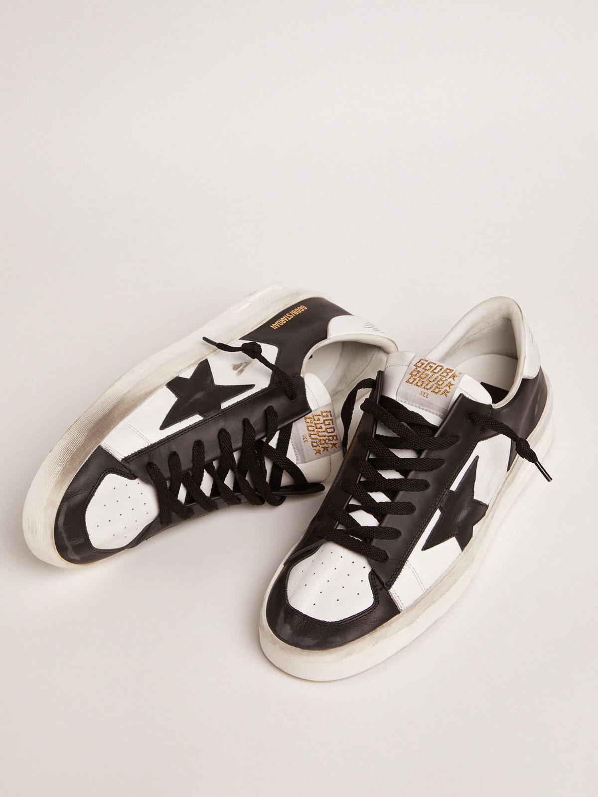 Men's Stardan in white and black leather| Golden Goose