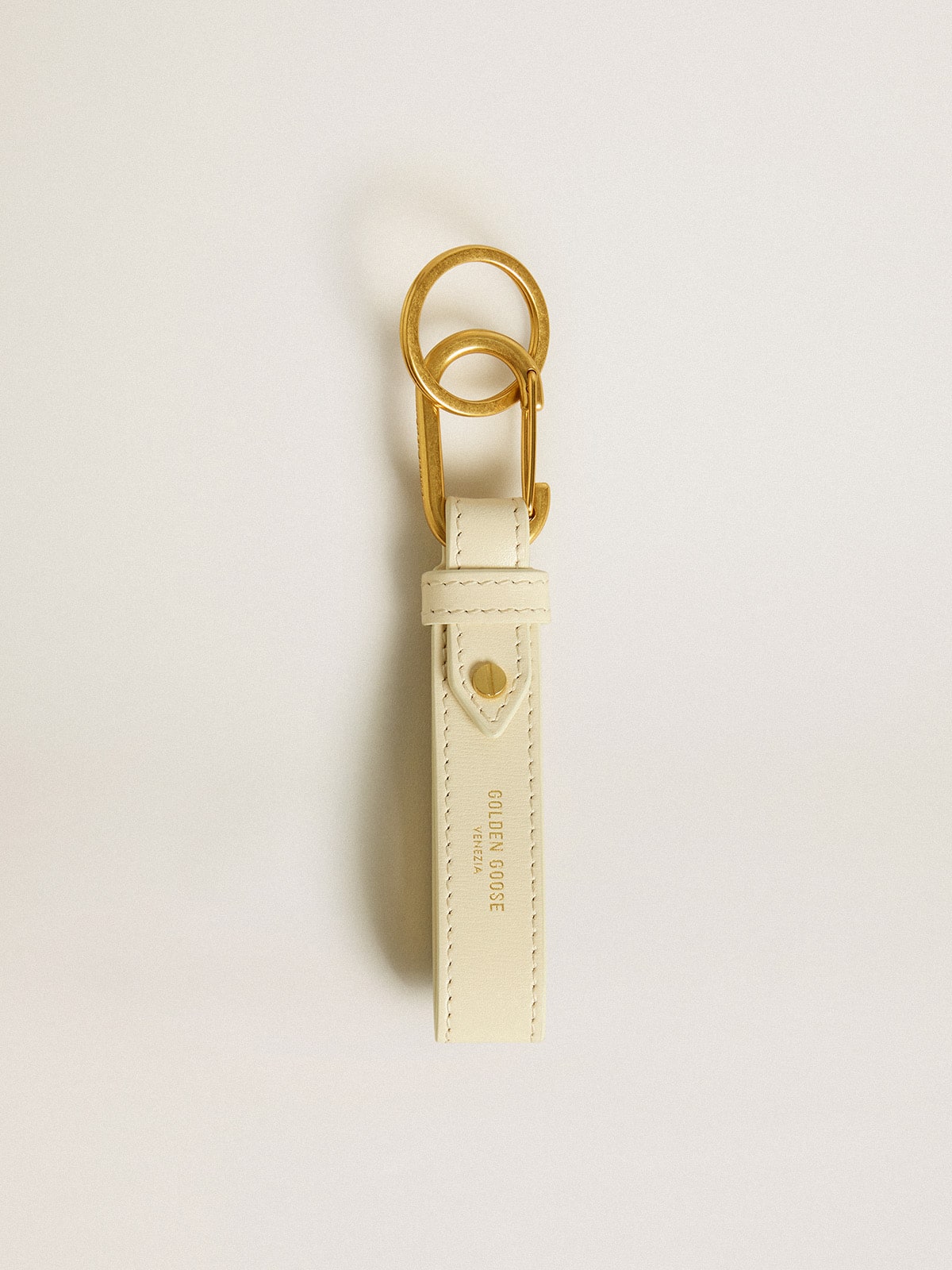 Worn white keyring| Golden Goose
