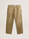 Men's distressed-effect cotton pants