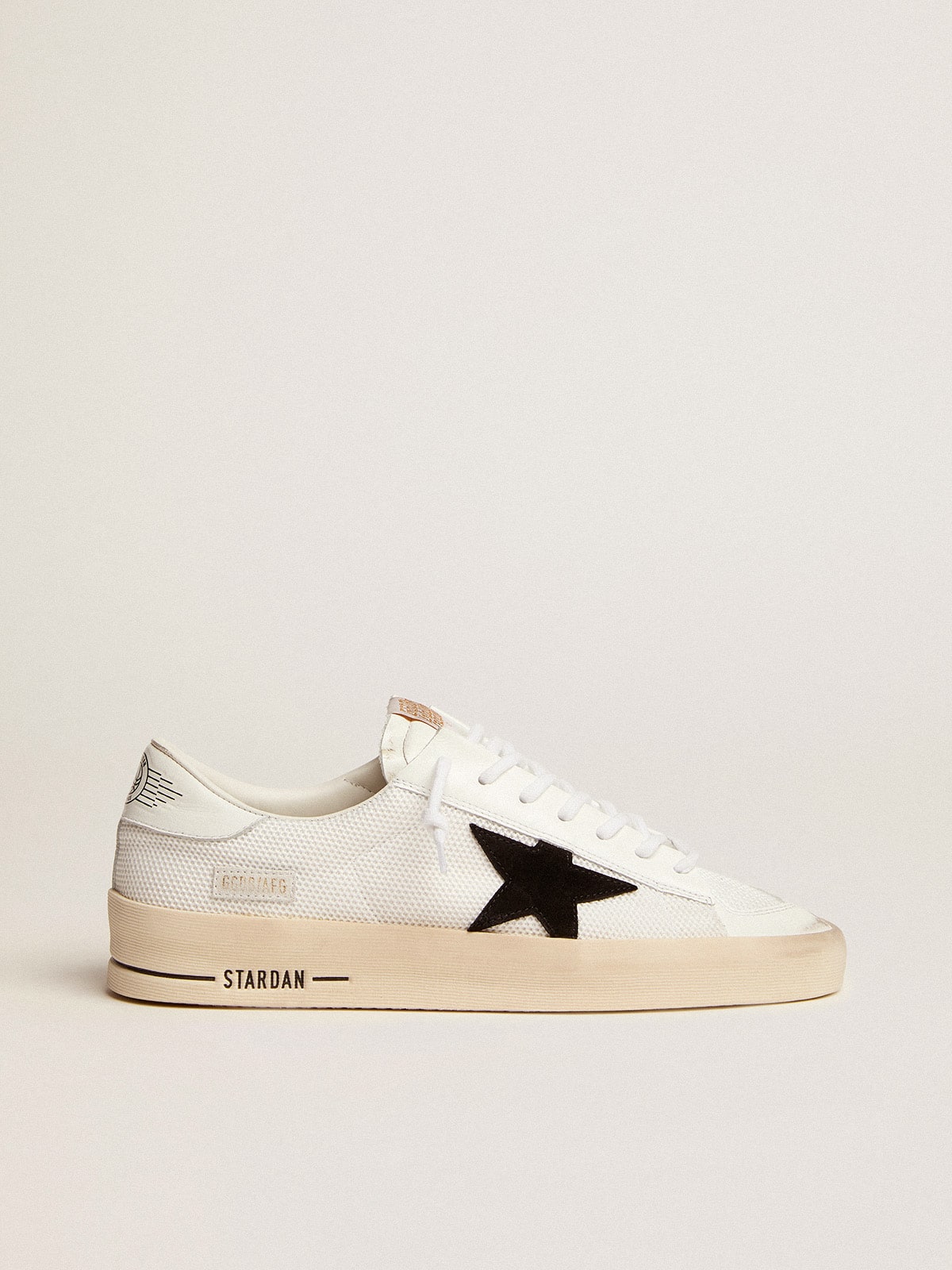 Men's Stardan in white mesh with black suede star| Golden Goose