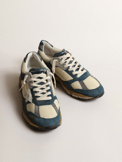 Men's Dad-Star in petrol-blue suede with white leather star| Golden Goose
