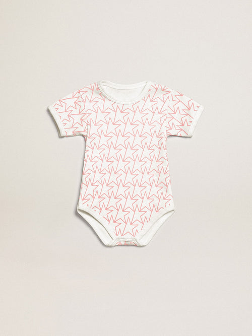Baby gift set in white with pink trim and star| Golden Goose