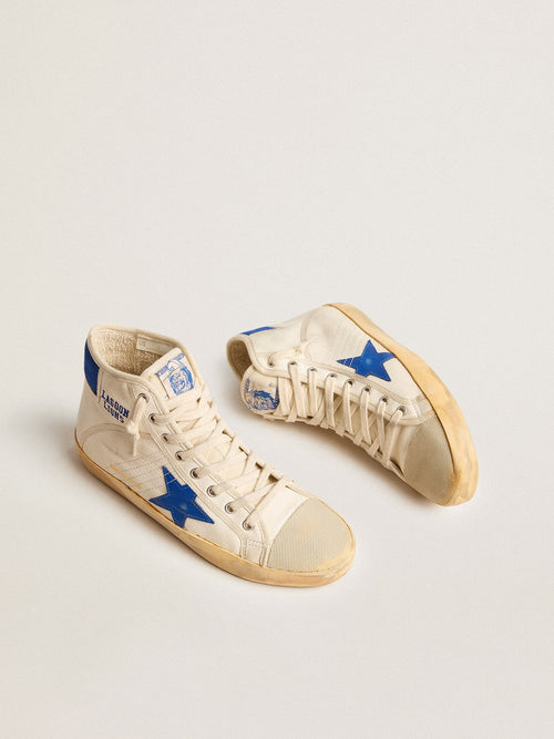 Men's Francy Penstar LAB in nappa with blue star and nylon heel tab| Golden Goose