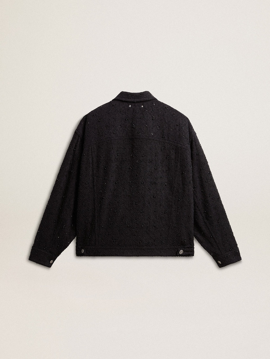 Women's black denim jacket with embroidery